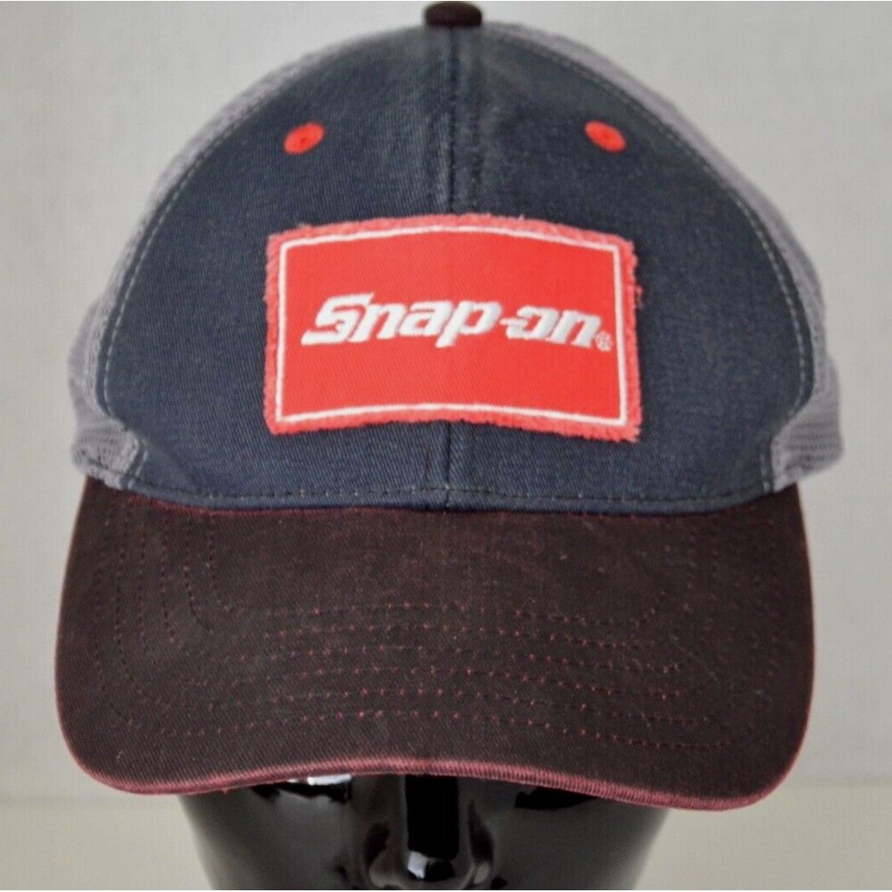 Snap On Tool Hat Cap Blue Red Gray Mesh Back Adjustable Truckers Mens